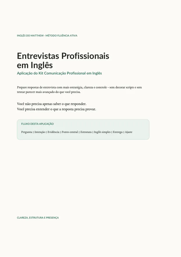 Capa da Aplicação de Entrevistas Profissionais