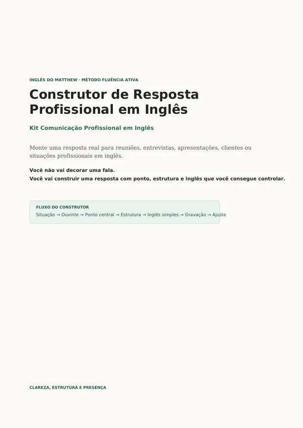 Capa do Construtor de Resposta Profissional