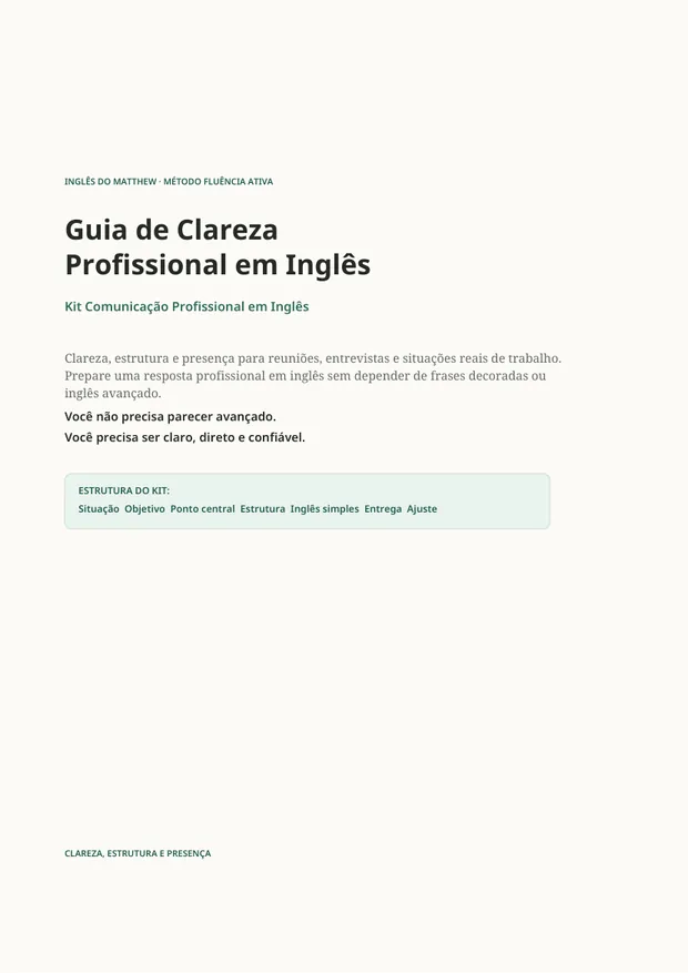 Capa do Guia de Clareza Profissional